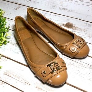 Tory Burch Brown Patent Leather Ballet Flats